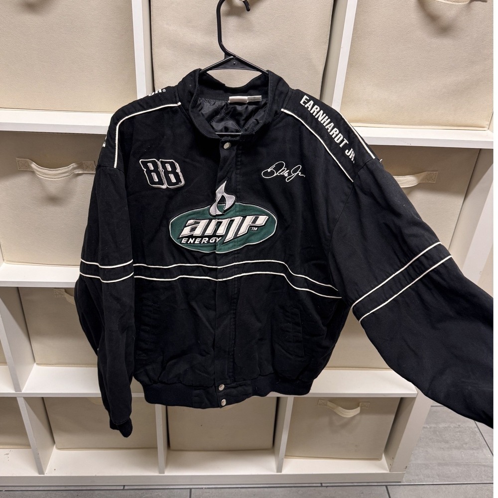 Winners Circle Dale Earnhardt Jr 88 NASCAR Racing Jacket Amp Energy Black Large